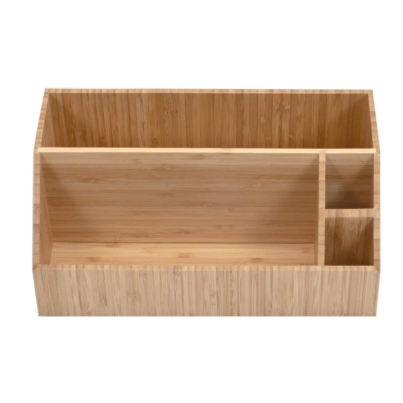 MobileVision Bamboo Make Up Organizer & Cosmetic Holder, Storage on Vanity Counter or Bathroom, Multiple Compartments - Image 4